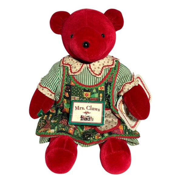 North American Bear Co VIB Red Mrs Claws Claus Bear 1992 Limit Ed #6032 of 8000 - Picture 1 of 13